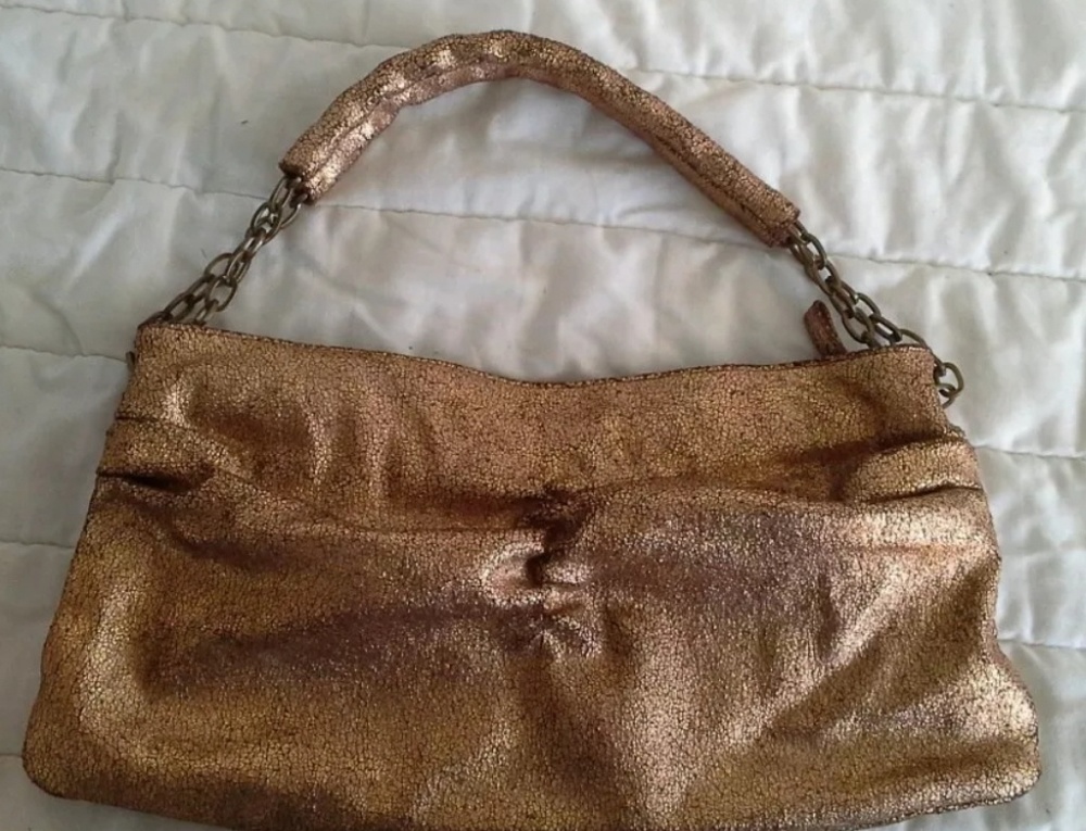 Clutch/Shoulder Bag Crackled leather